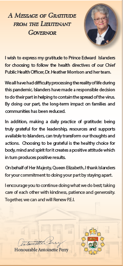 Screen capture of Message of Gratitude from Her Honour